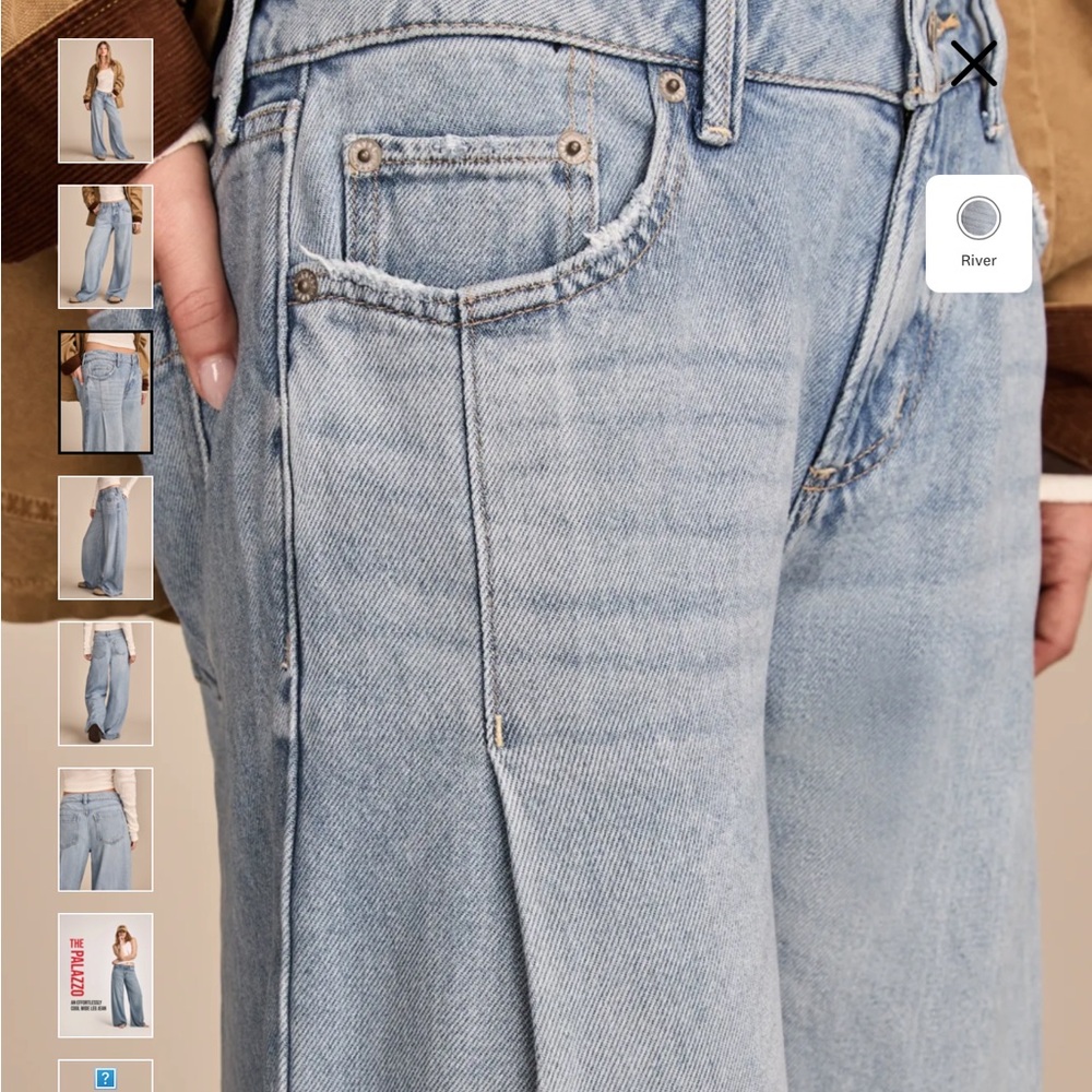 Lucky brand pleated palazzo wide leg jeans - Picture 4 of 16